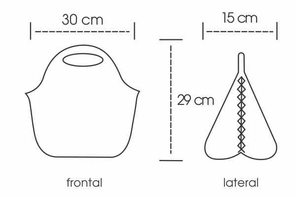 Medidas Lancheira em Neoprene para Colorir Personalizada