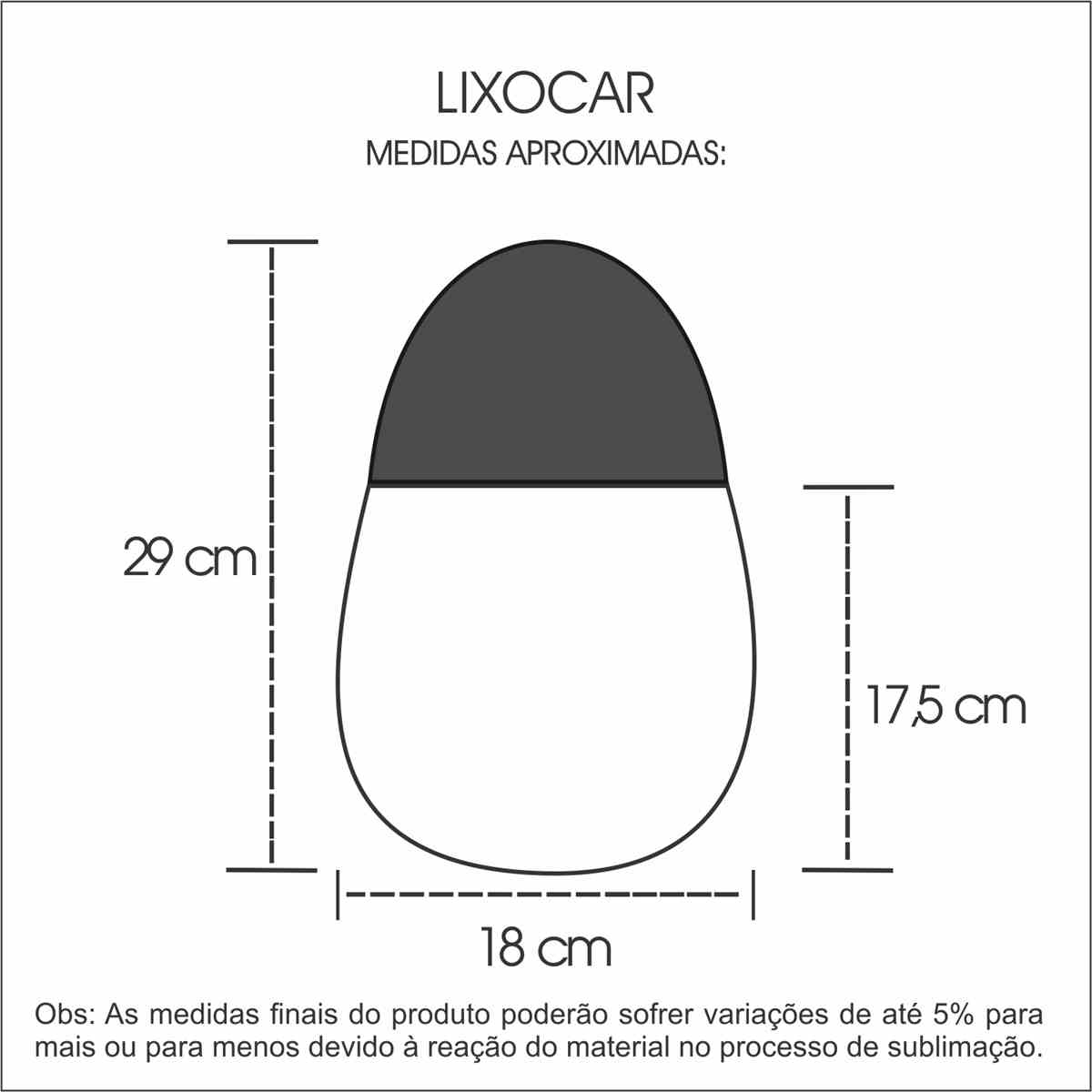 Medidas Lixocar em Isoflex Personalizada
