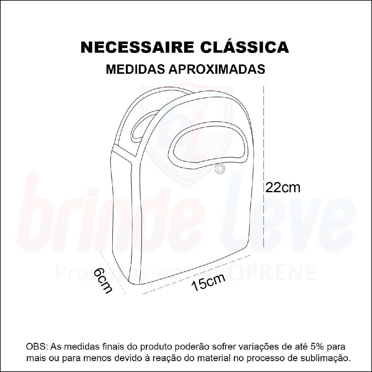 Medidas Necessaire Clássica Personalizada