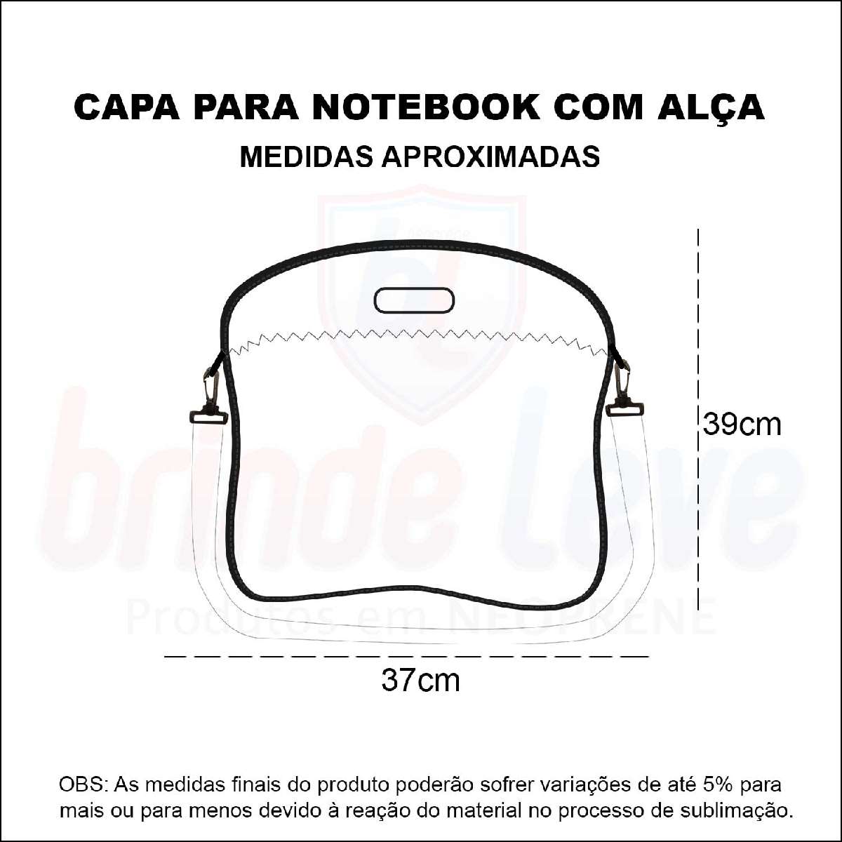 Medidas Capa para Notebook com Alça Personalizada