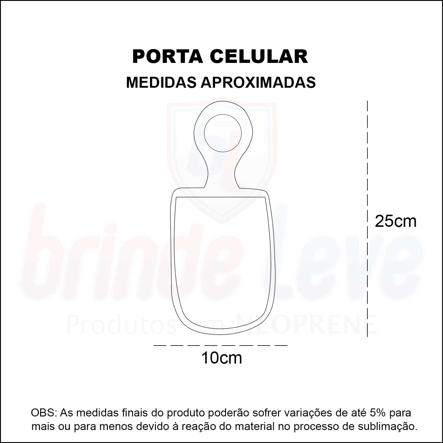 Medidas Porta Celular Personalizado