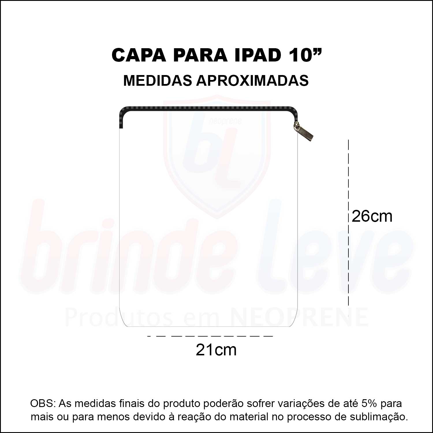 Medidas Capa para iPad 10 Personalizada