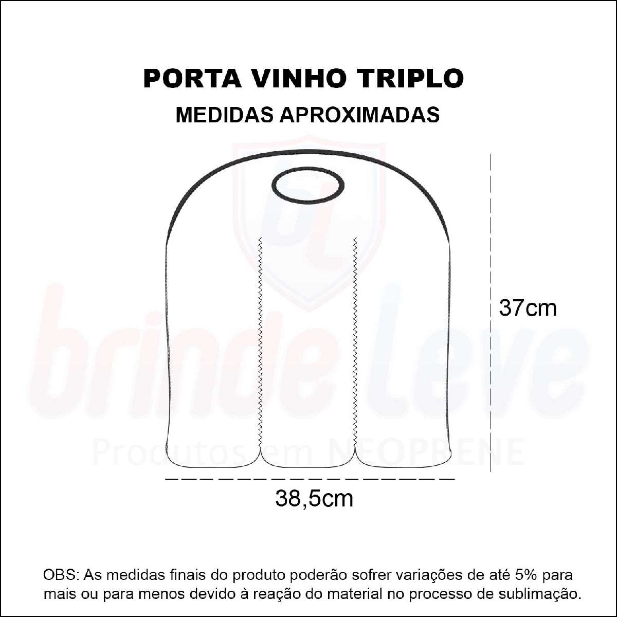 Medidas Porta Vinho Triplo Personalizado