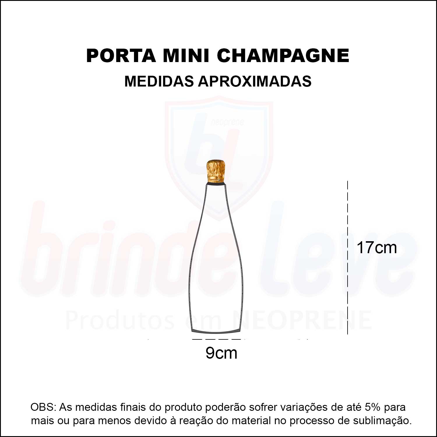 Medidas Porta Mini Champagne Personalizado