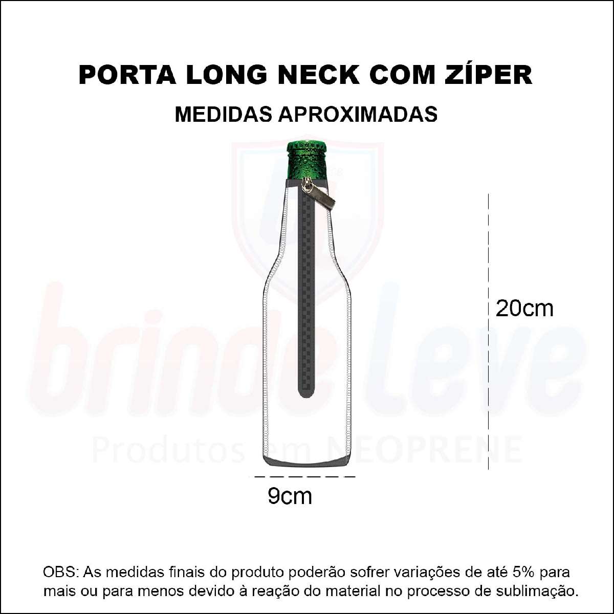 Medidas Porta Long Neck com Zíper Personalizado