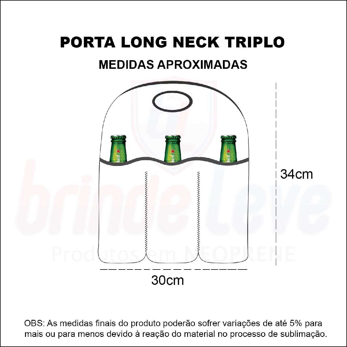 Medidas Porta Long Neck Triplo Personalizado