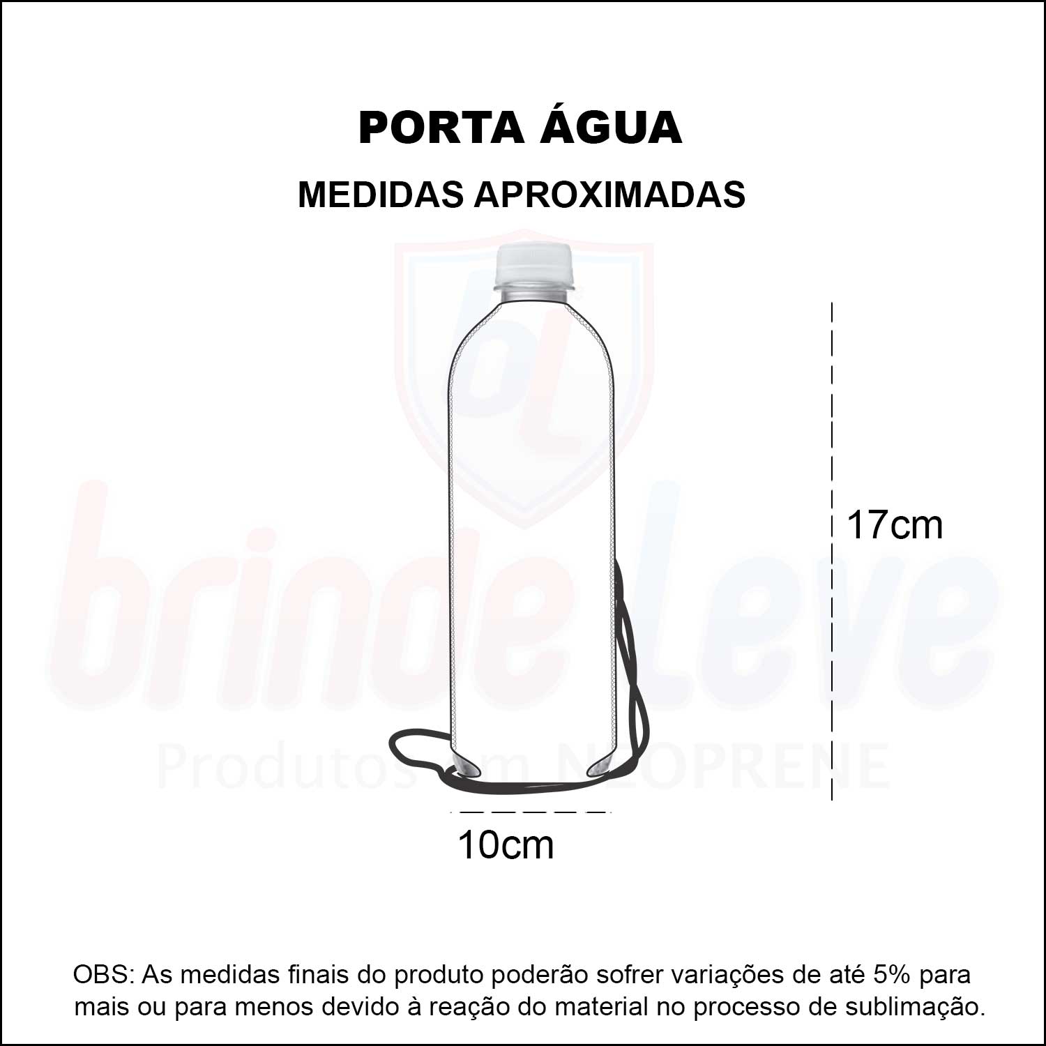 Medidas Porta Água Personalizado