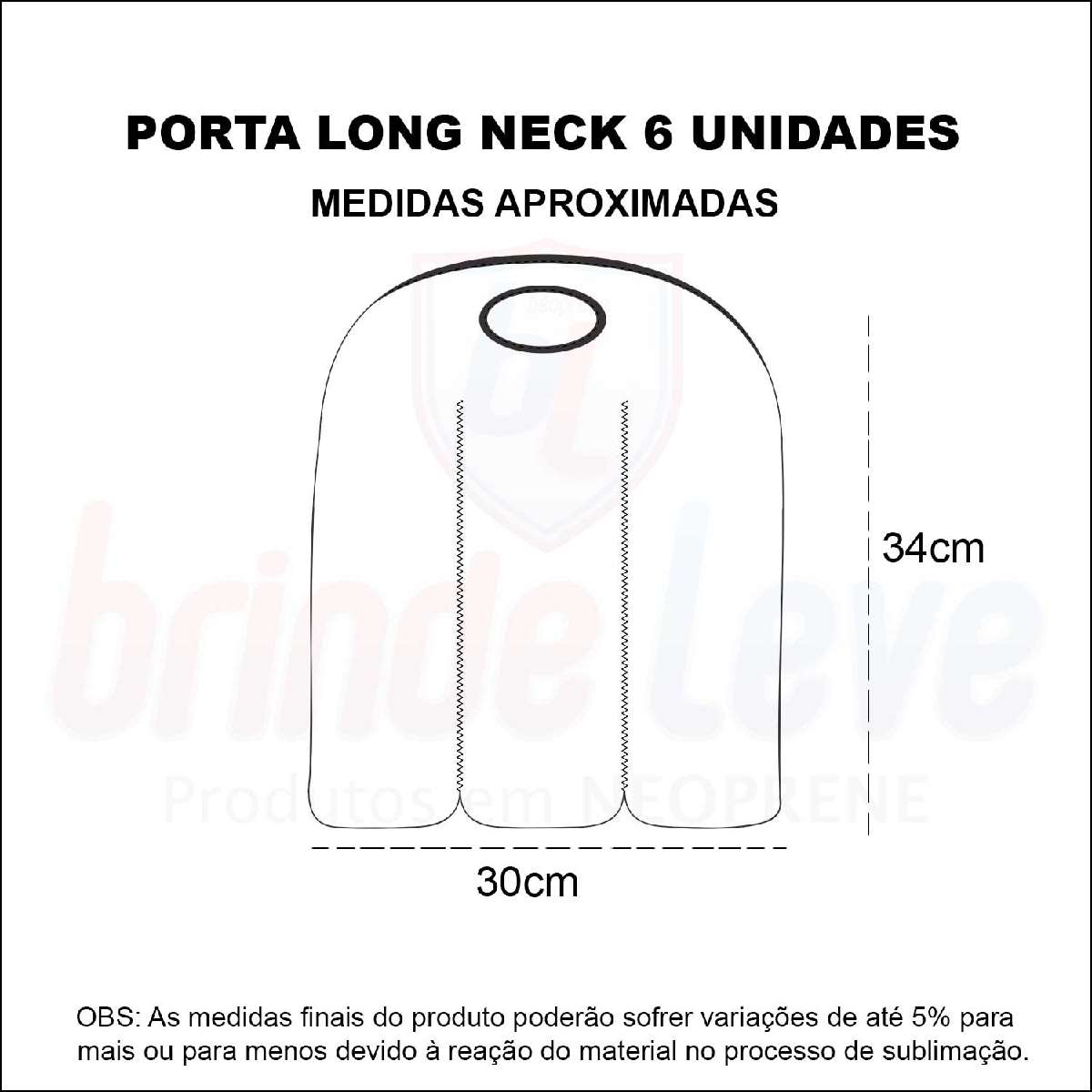Medidas Porta Long Neck 6 unidades Personalizado