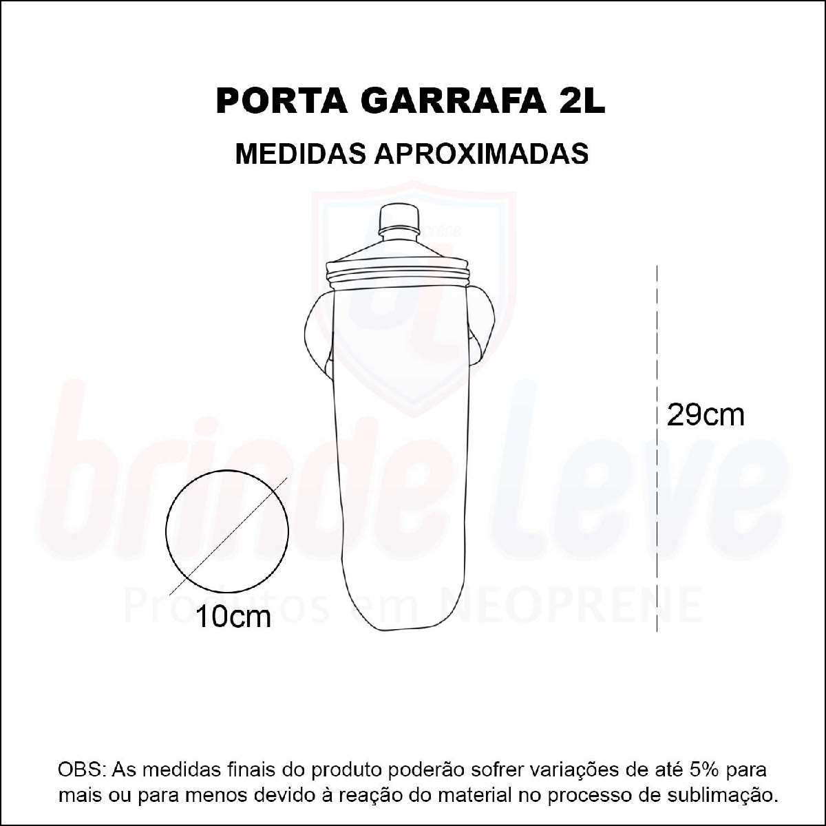 Medidas Porta Garrafa de 2 Litros Personalizada