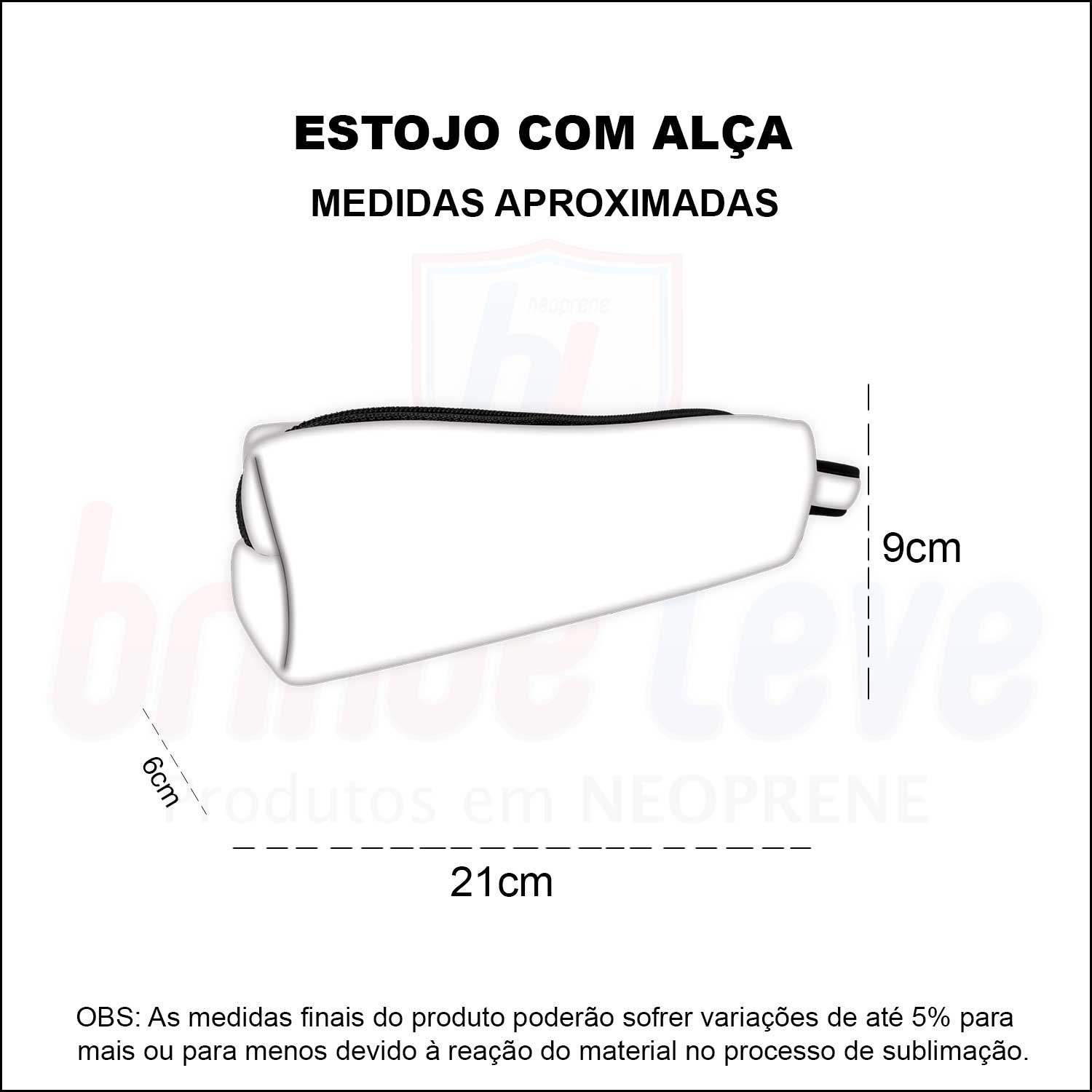 Medidas Estojo Escolar Com Alça Personalizado
