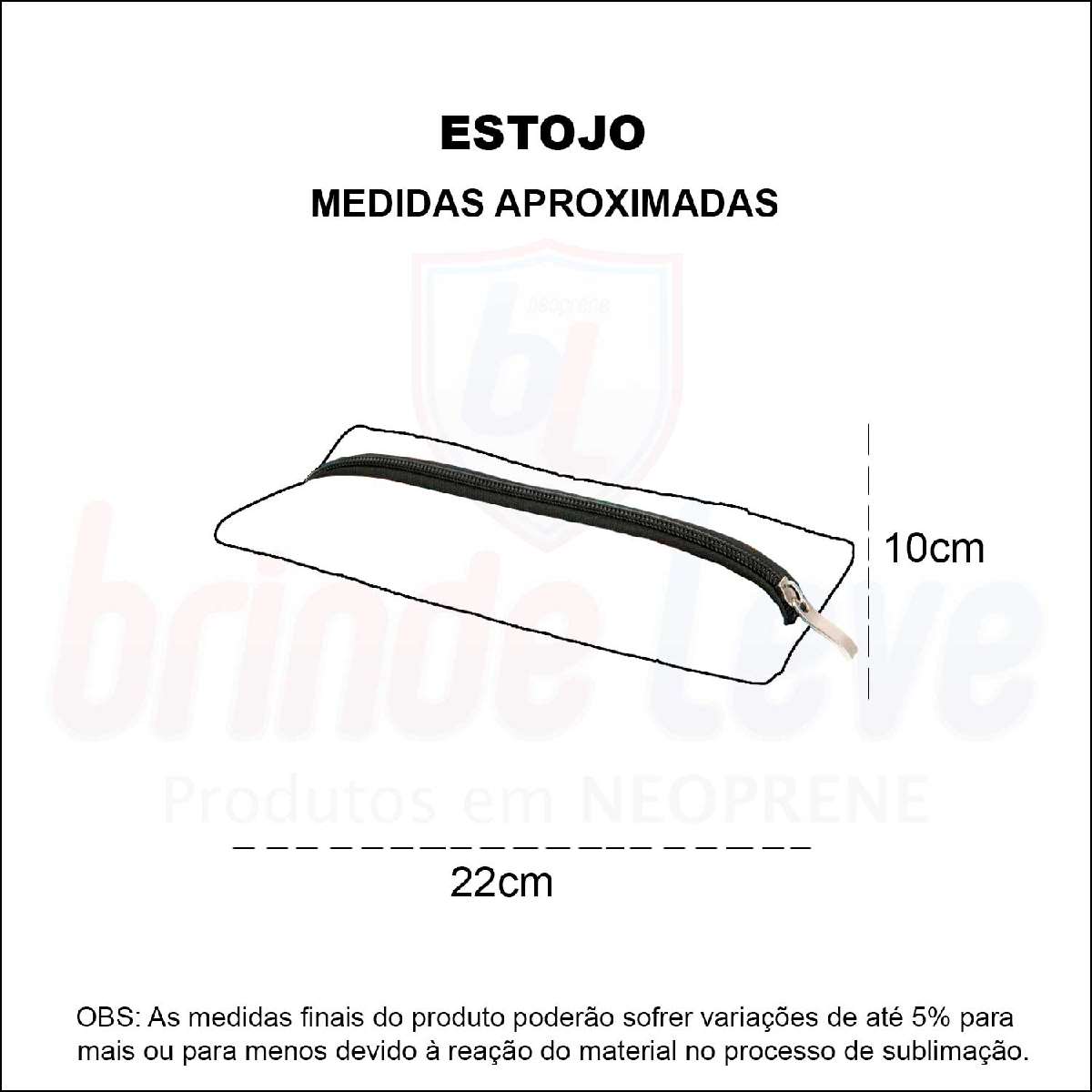 Medidas Estojo Escolar Personalizado