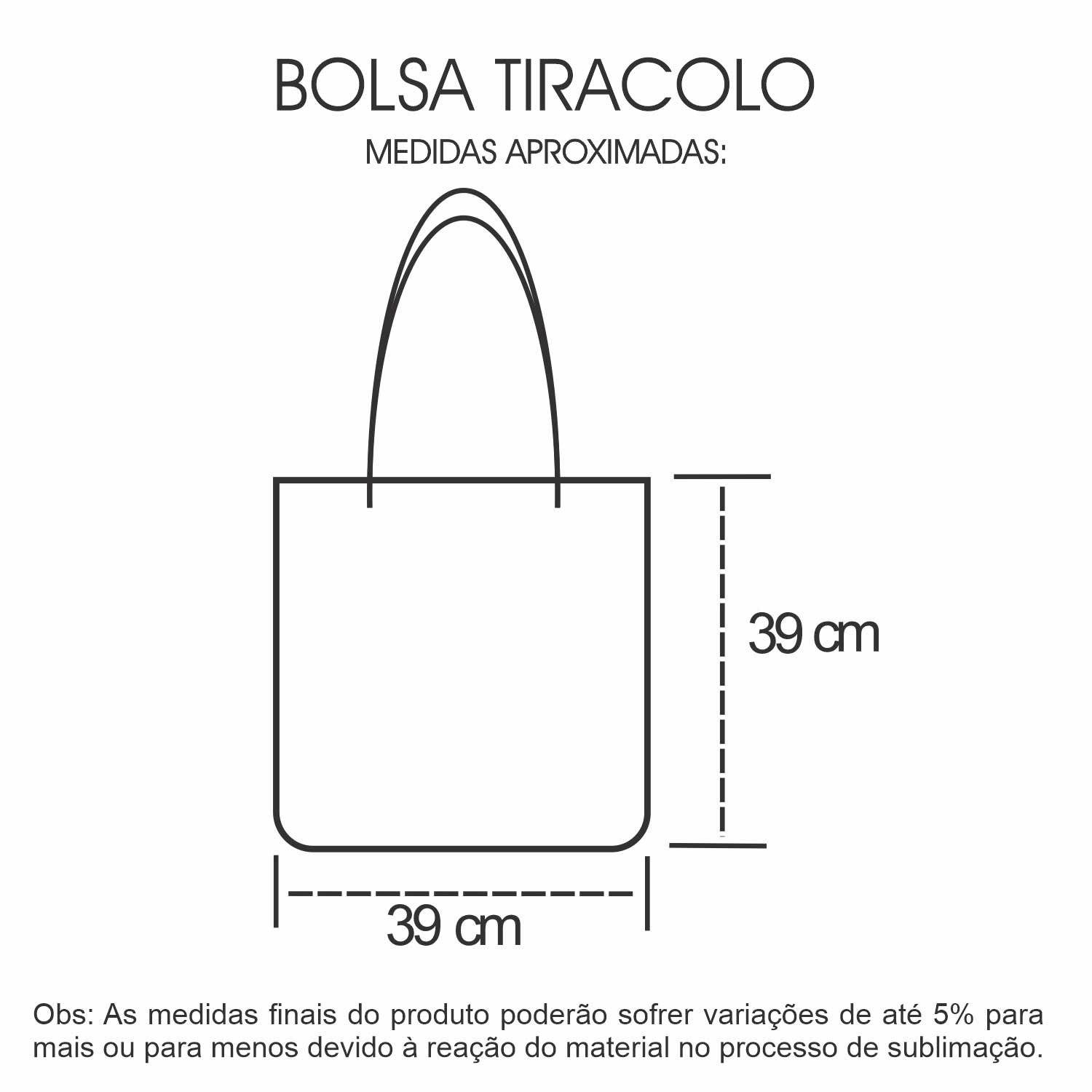 Medidas Bolsa Tiracolo Personalizada