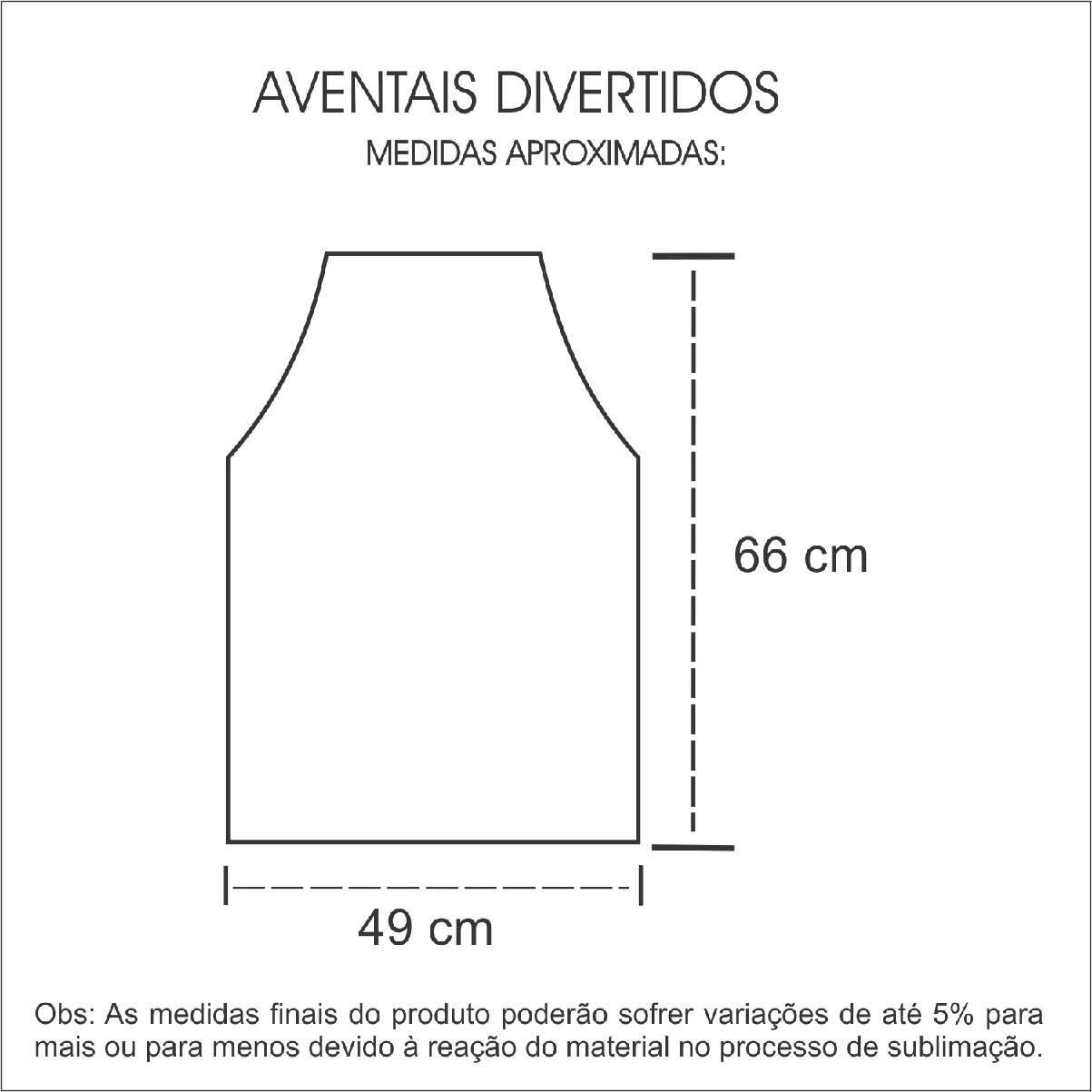 Medidas Avental Personalizado em Isoflex