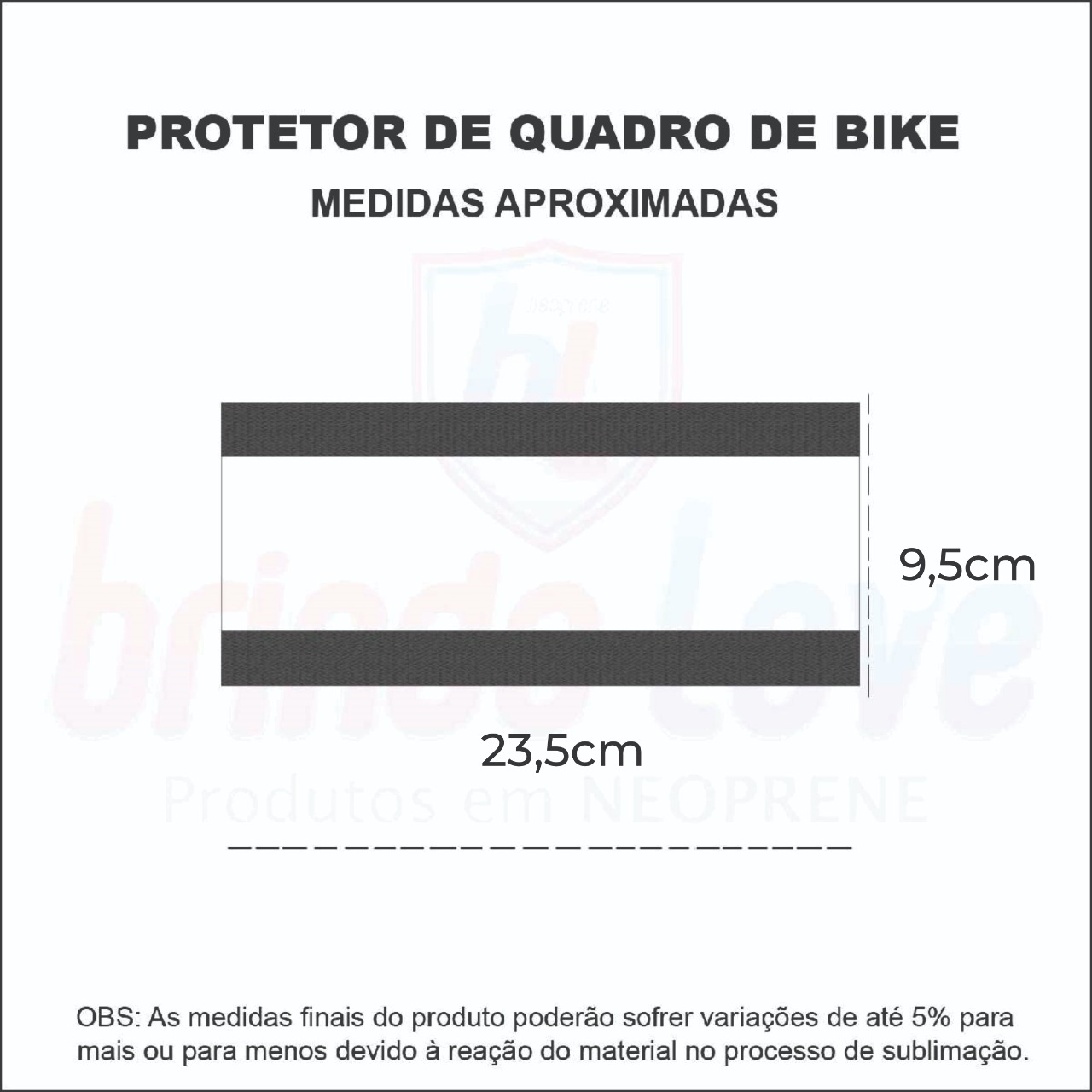 Medidas Protetor de Quadro Bike Personalizado