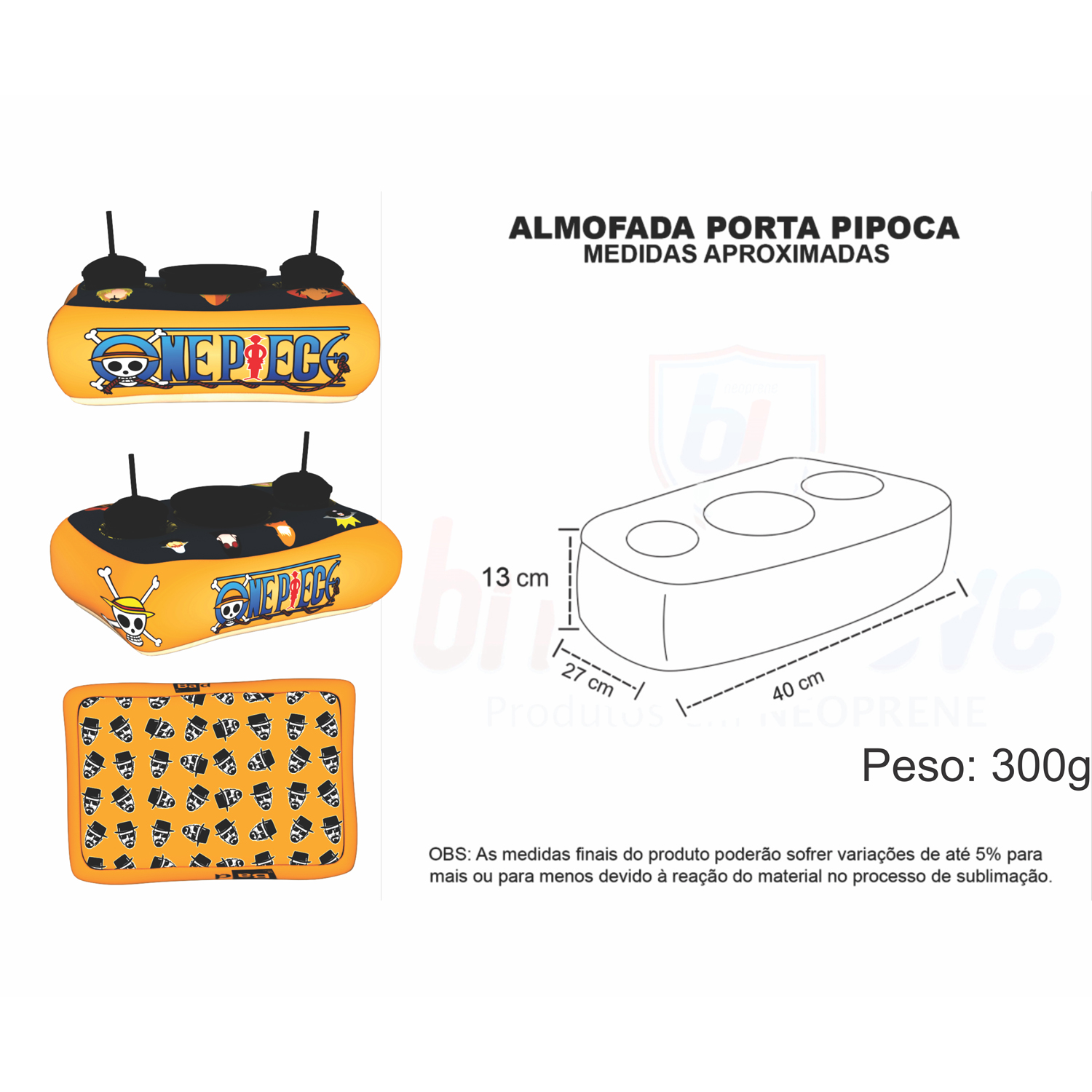 Medidas Almofada Porta Pipoca Personalizada
