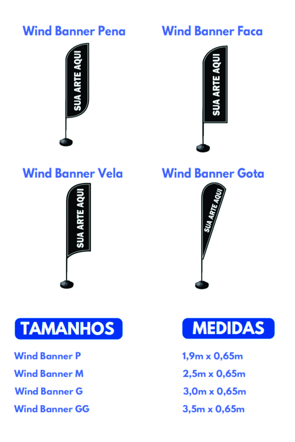 Medidas Wind Banner Personalizado