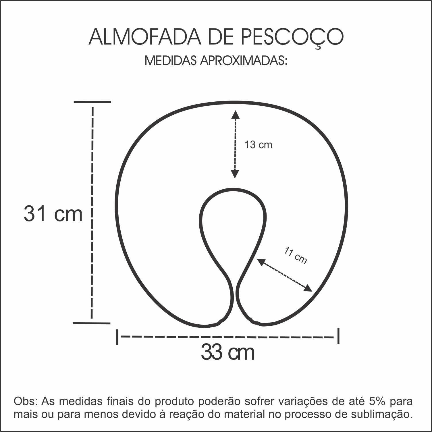Medidas Almofada de Pescoço Para Viagem em Helanca