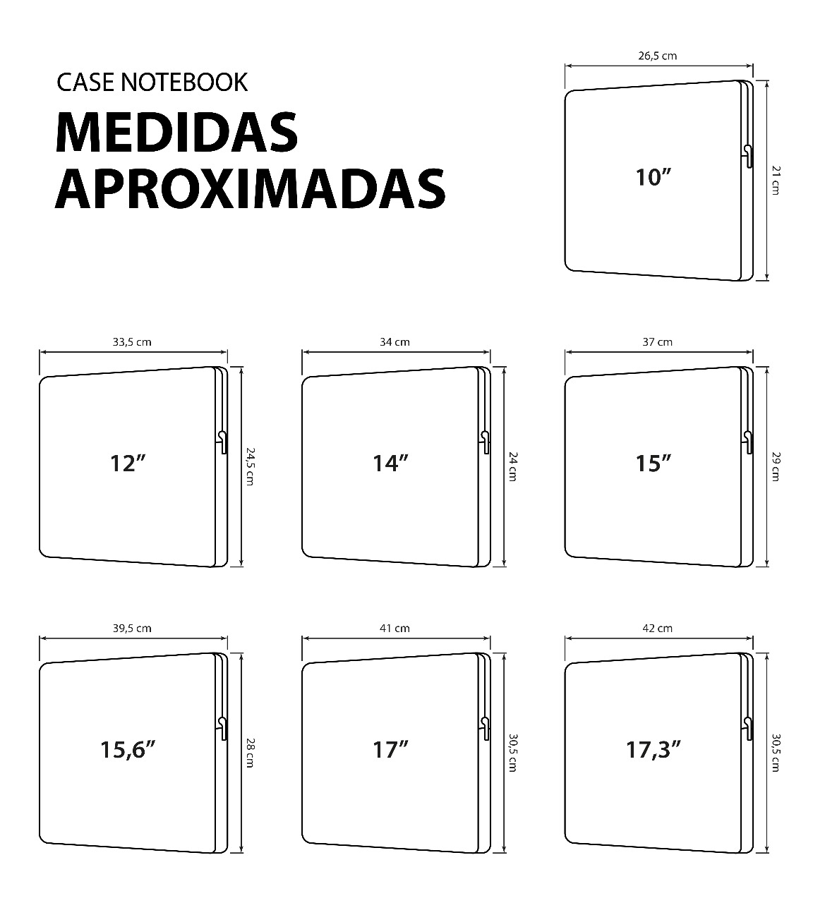 Medidas Capa para Notebook em Sublimação Personalizada