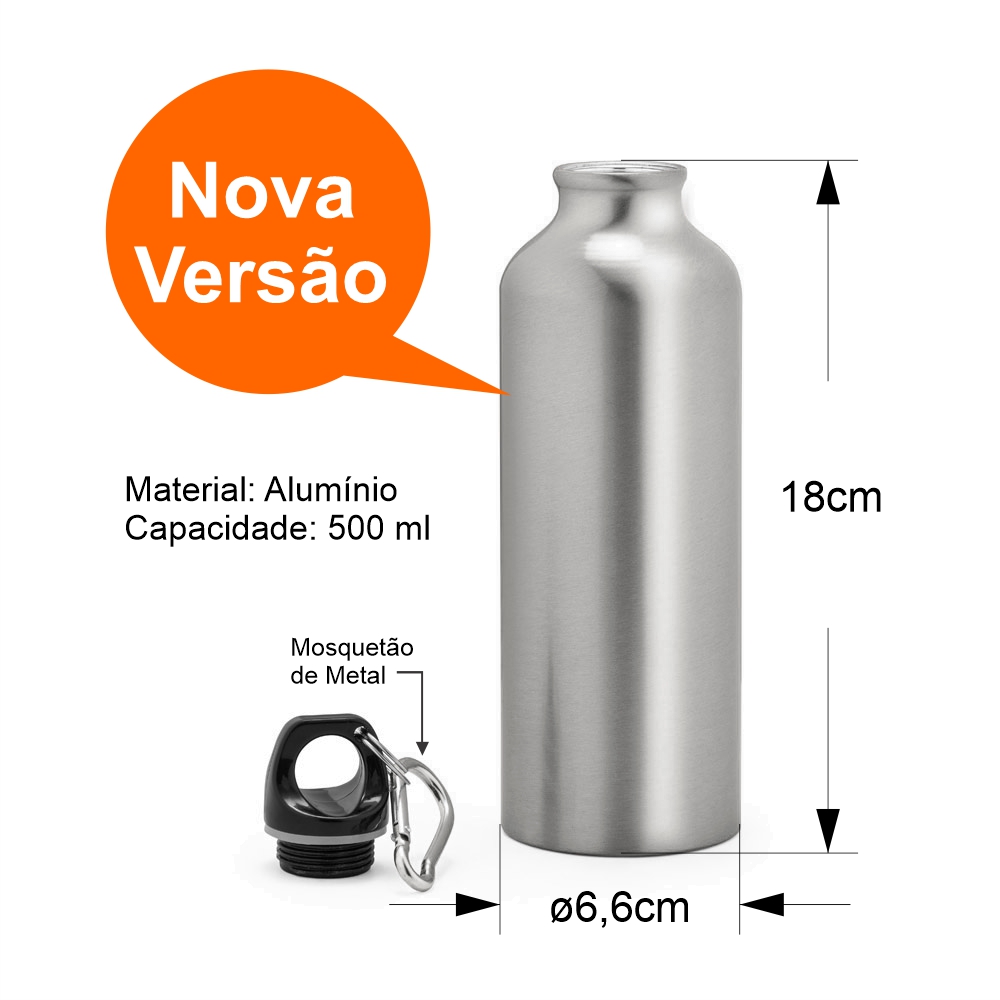 Medidas Squeeze De Alumínio com Capa Estampada em Neoprene