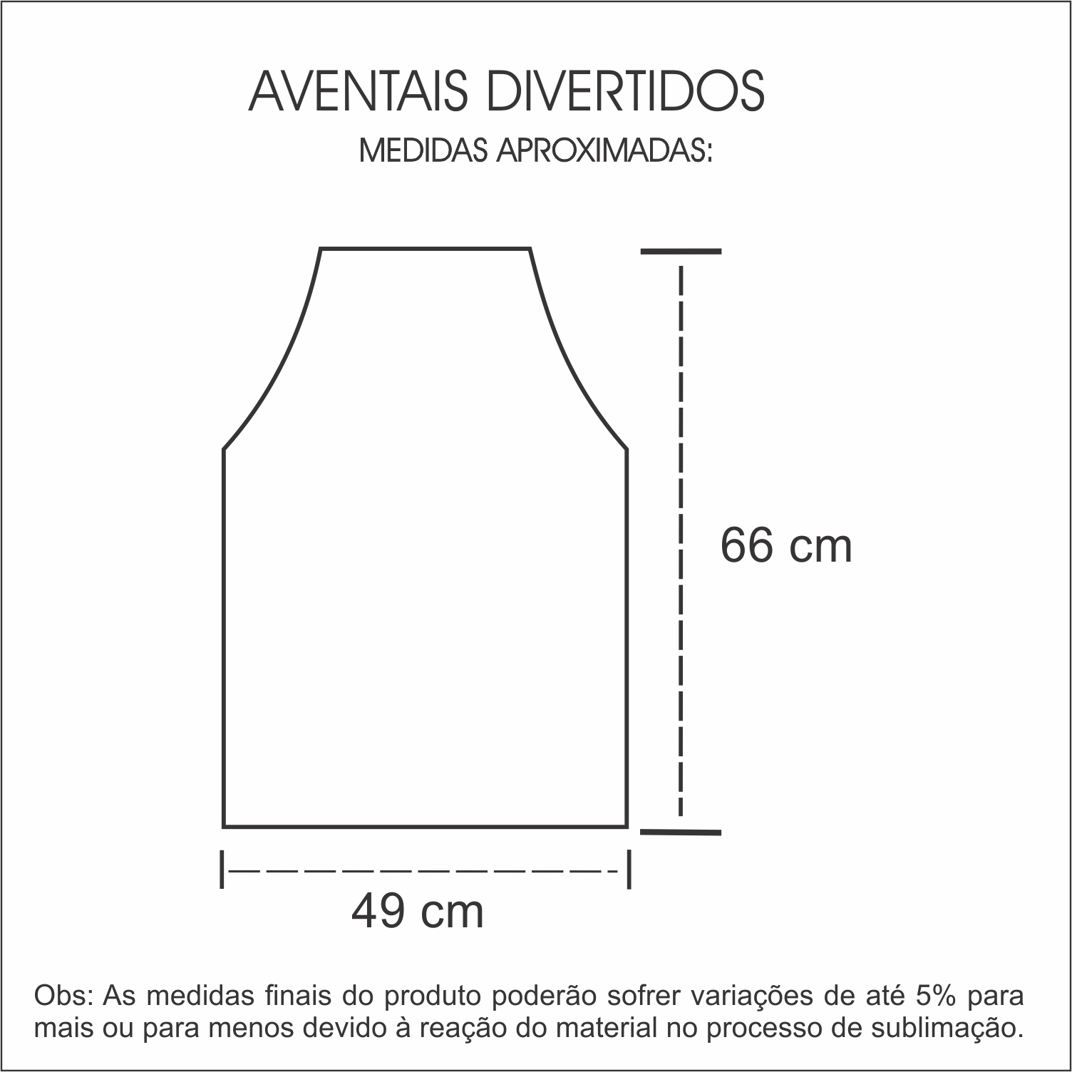 Medidas Avental Personalizado em Oxford