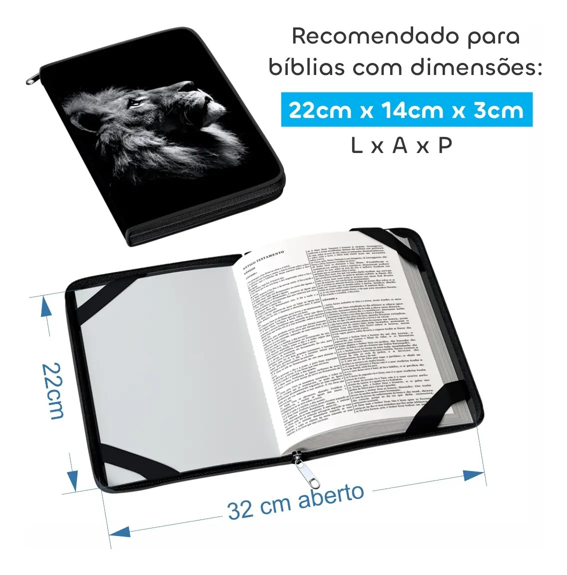 Medidas Capa de Livro em Neoprene