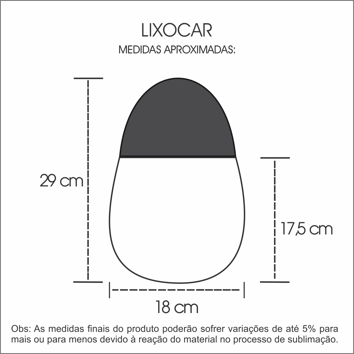 Medidas Lixocar Personalizado Nylon 300
