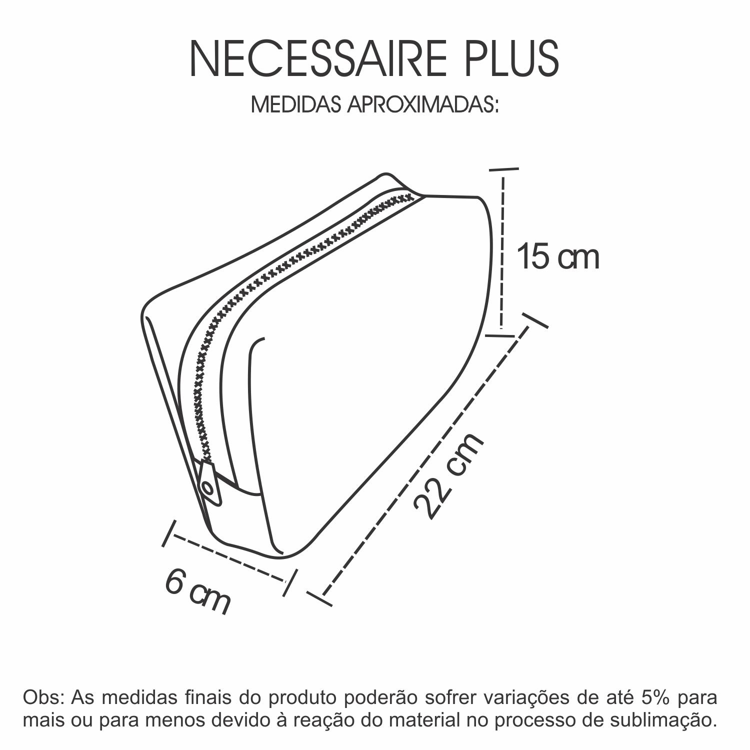 Medidas Necessaire Plus Personalizada com Alça Neoplex