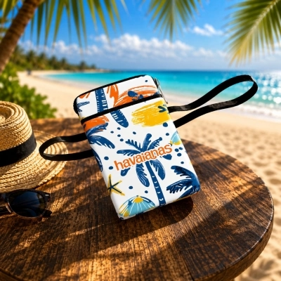 Capa para Celular com Bolso e Zíper Personalizada