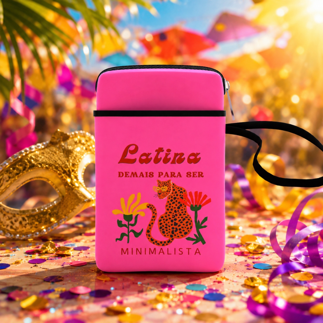 Capa para Celular com Bolso e Zíper Personalizada