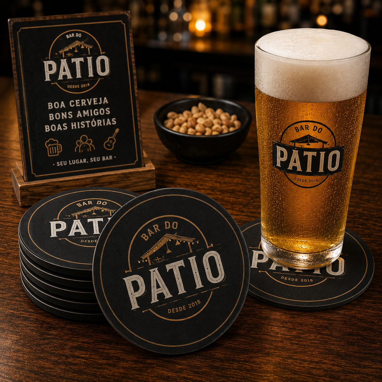 Bolacha de Chopp Porta Copos Personalizada